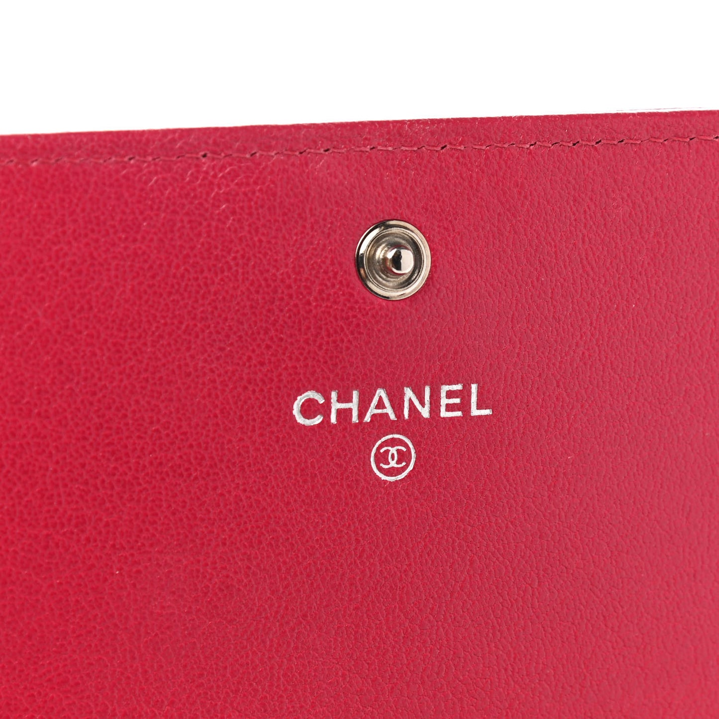 Sheepskin Quilted Mademoiselle Vintage Flap Wallet Dark Pink