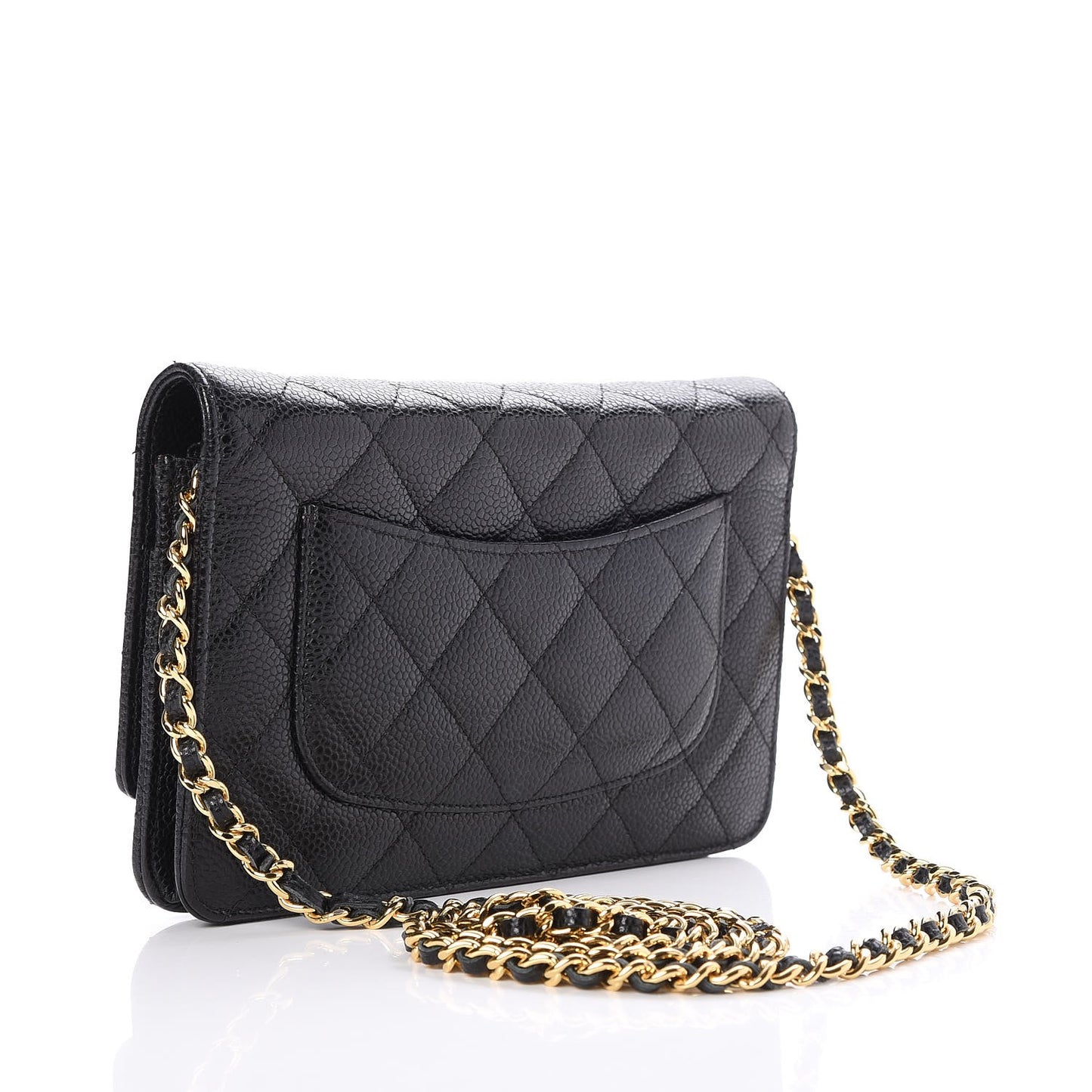 Caviar Quilted Wallet On Chain WOC Black