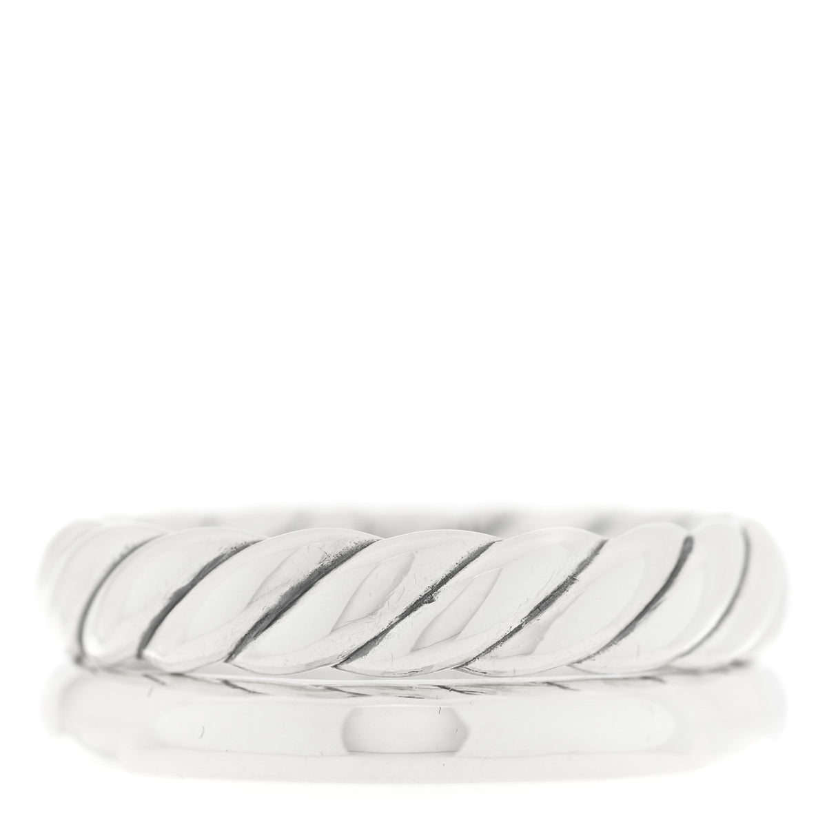 Sterling Silver 8mm Mercer Two Row Ring 60 9