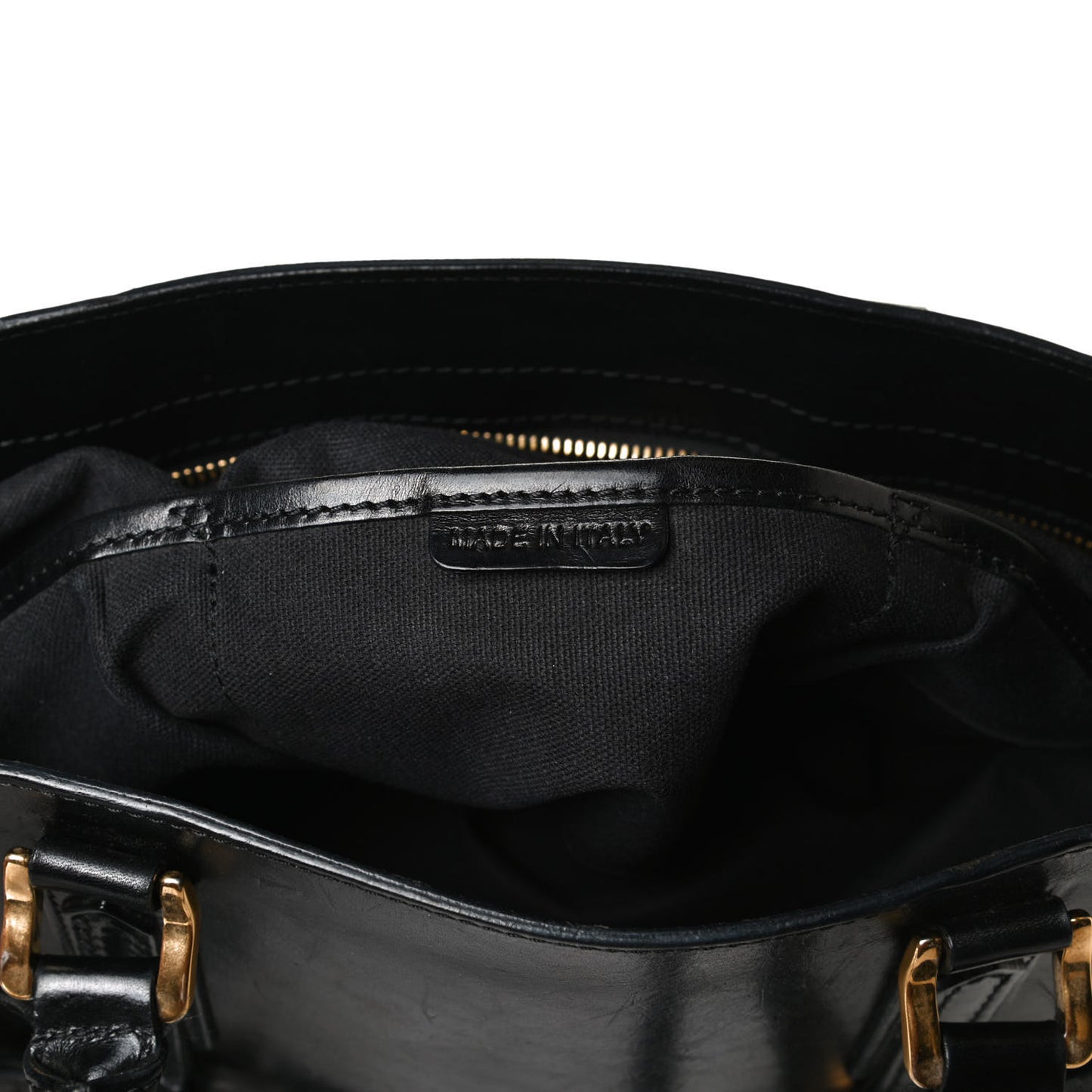 House Check Bridle Calfskin Tote Black