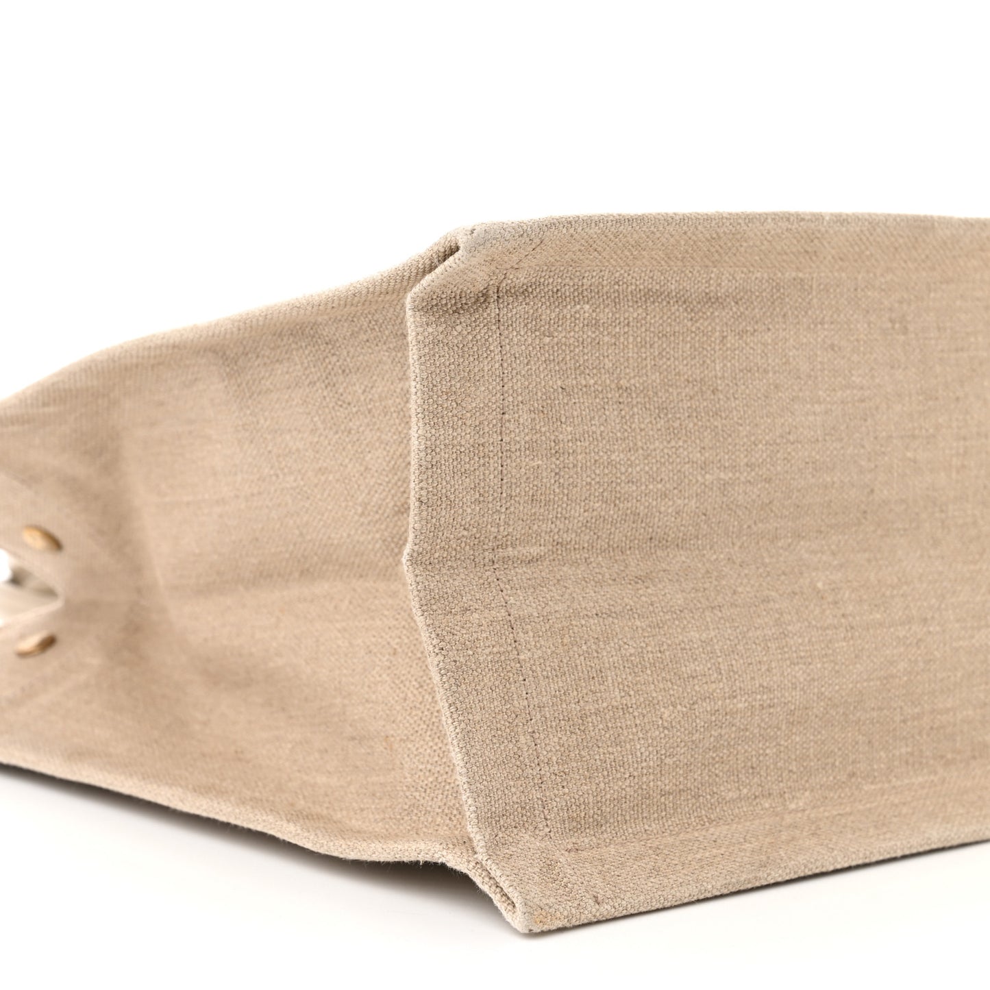 Linen Calfskin Small Rive Gauche Tote Beige Sea Salt