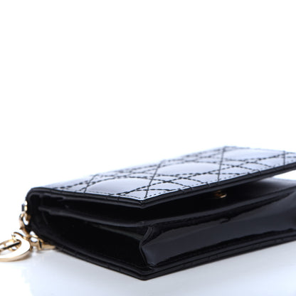 Christian Dior Patent Cannage Lady Dior Card Holder Black 6 of 10