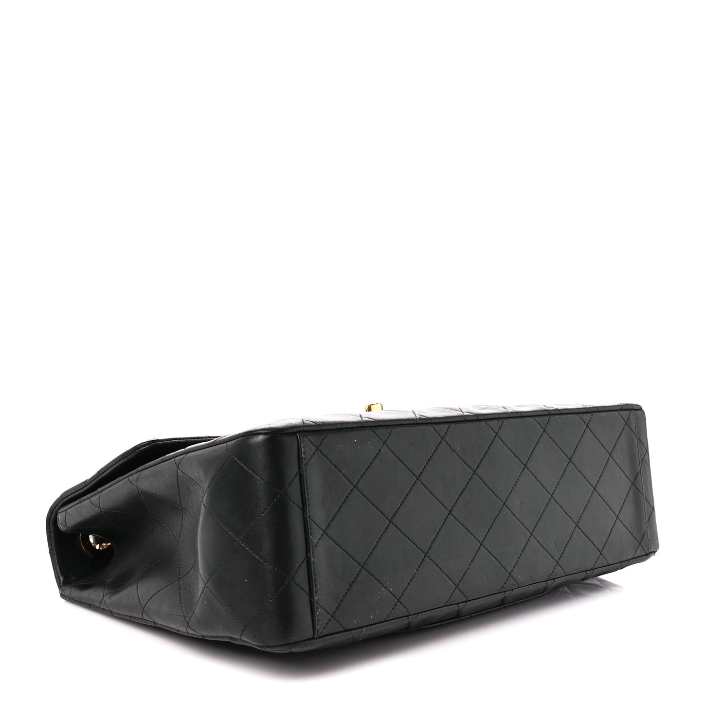 Lambskin Quilted XL Jumbo Single Flap Black