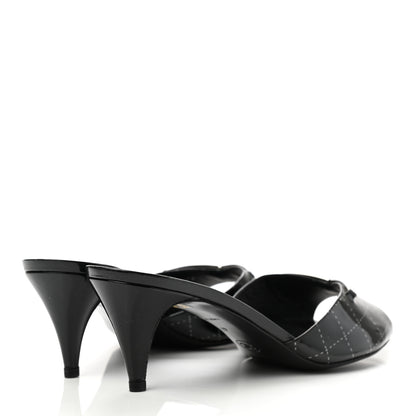 Chanel Patent Printed Mule Sandals 41 Black 2 of 8