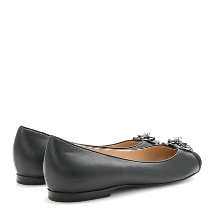 Chanel Lambskin Grosgrain Camellia Ballerina Flats 40 Dark Grey Black 5 of 9