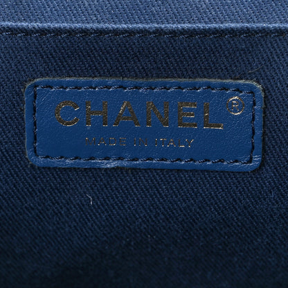 Chanel Denim Quilted Denim Trip Vanity Cosmetic Case Blue 6 of 14
