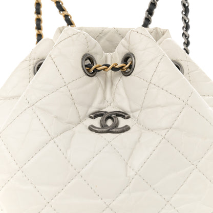 Chanel Aged Calfskin Quilted Small Gabrielle Backpack Black White 8 of 11