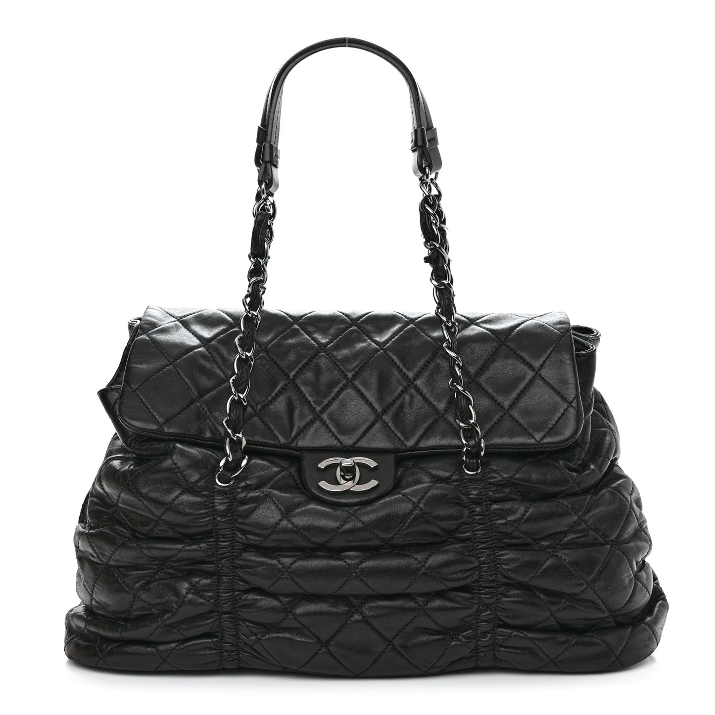 Lambskin Quilted Sharpei Flap Black
