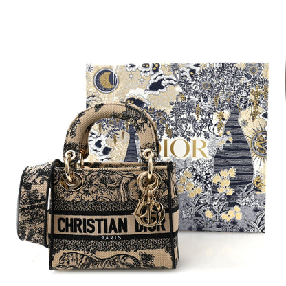 Christian Dior Canvas Toile De Jouy Embroidered Mini Lady D-Lite Brown Multicolor 11 of 11