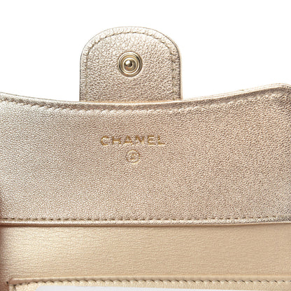 Chanel Metallic Lambskin Quilted Compact Flap Wallet Gold 6 of 9