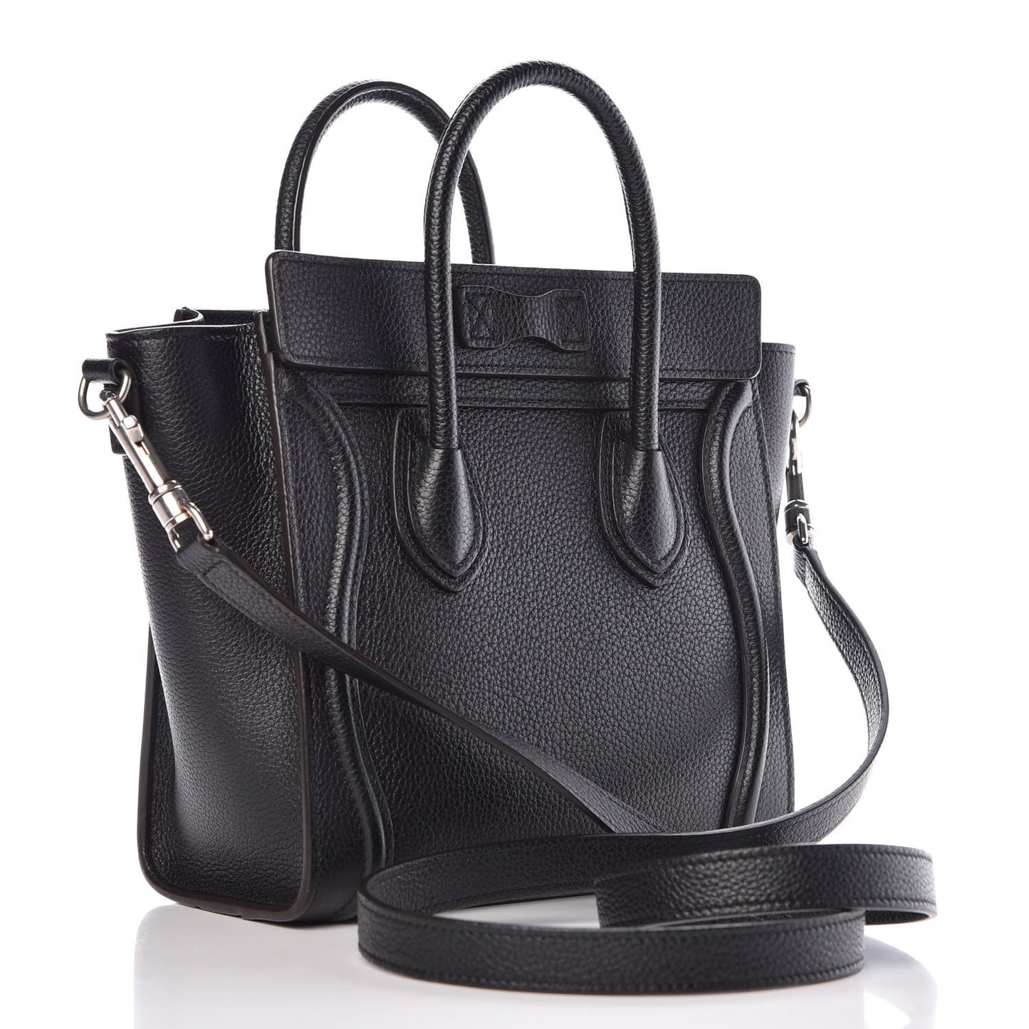 Drummed Calfskin Nano Luggage Black
