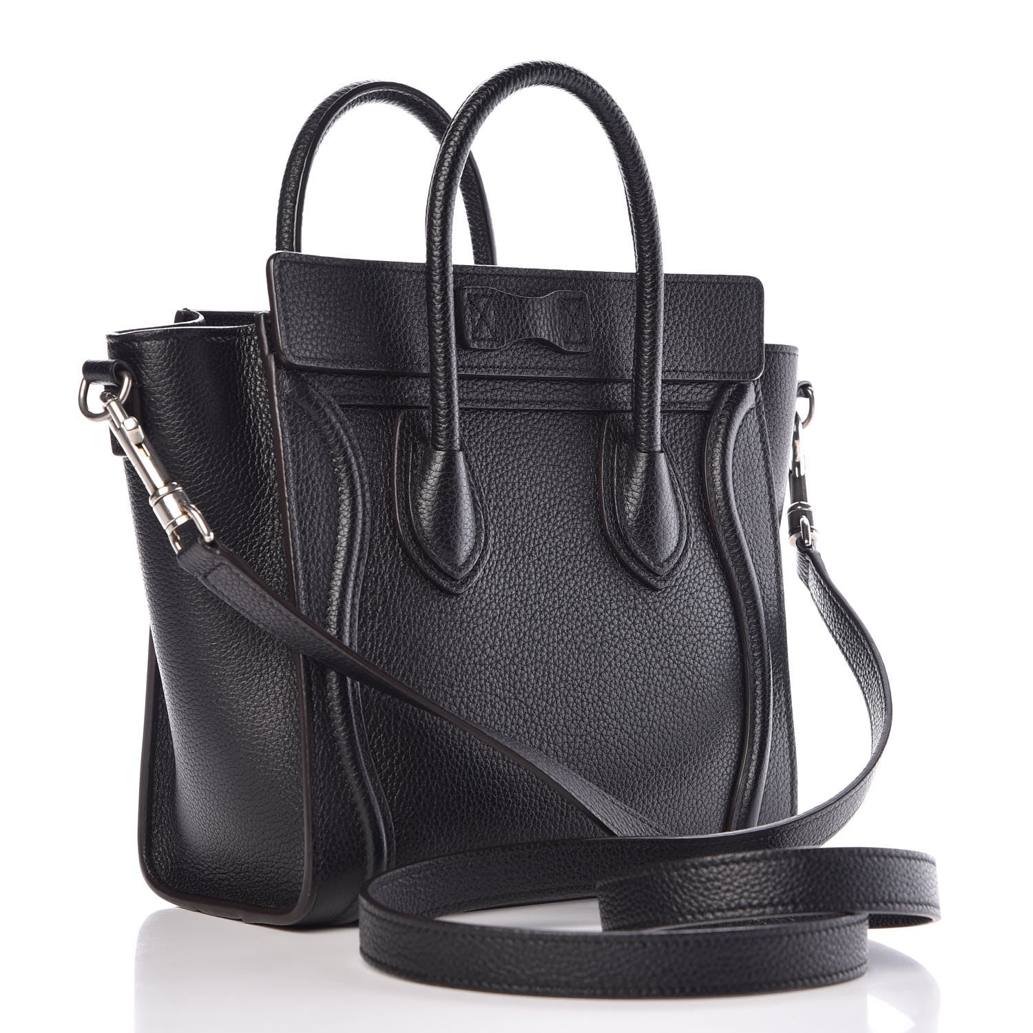 Celine Drummed Calfskin Nano Luggage Black 3 of 15