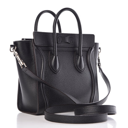 Celine Drummed Calfskin Nano Luggage Black 3 of 15