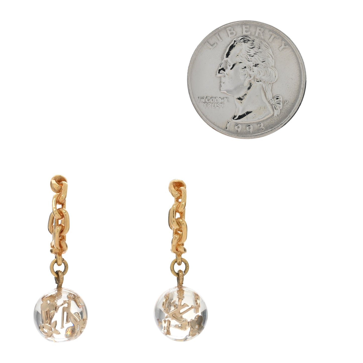 LOUIS VUITTON Resin Bubbles Inclusion Earrings Transparent