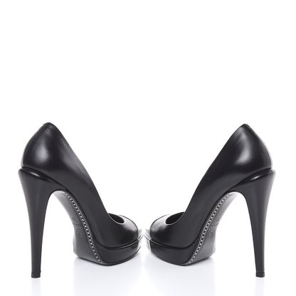 Chanel Lambskin Metallic Cap Toe CC Pumps 39 Black 6 of 10