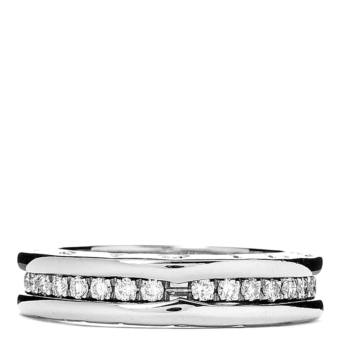 18K White Gold Diamond B.Zero1 One-Band Pave Ring 51 5.75
