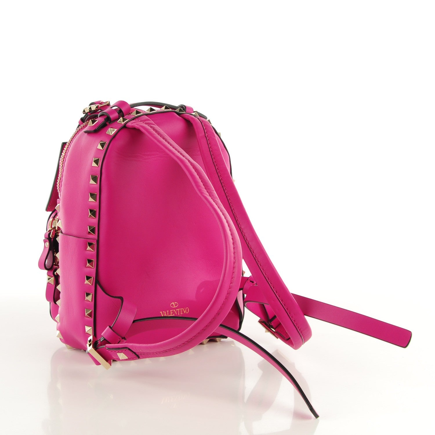 Valentino Garavani Calfskin Mini Rockstud Backpack Fuxia 3 of 8