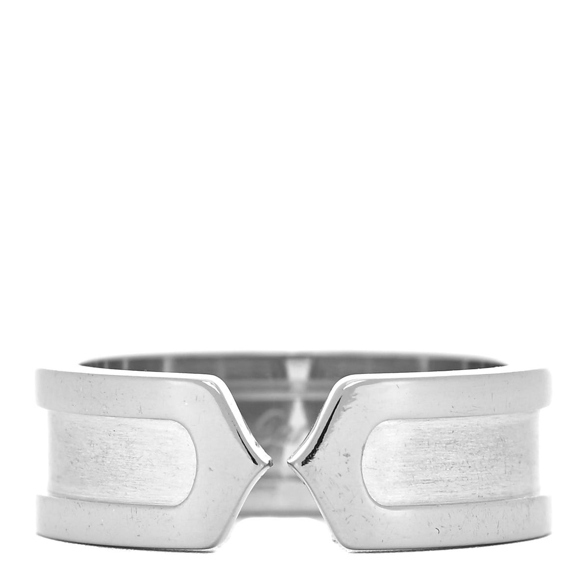 18K White Gold 6.5mm C De Cartier Ring 51 5.75