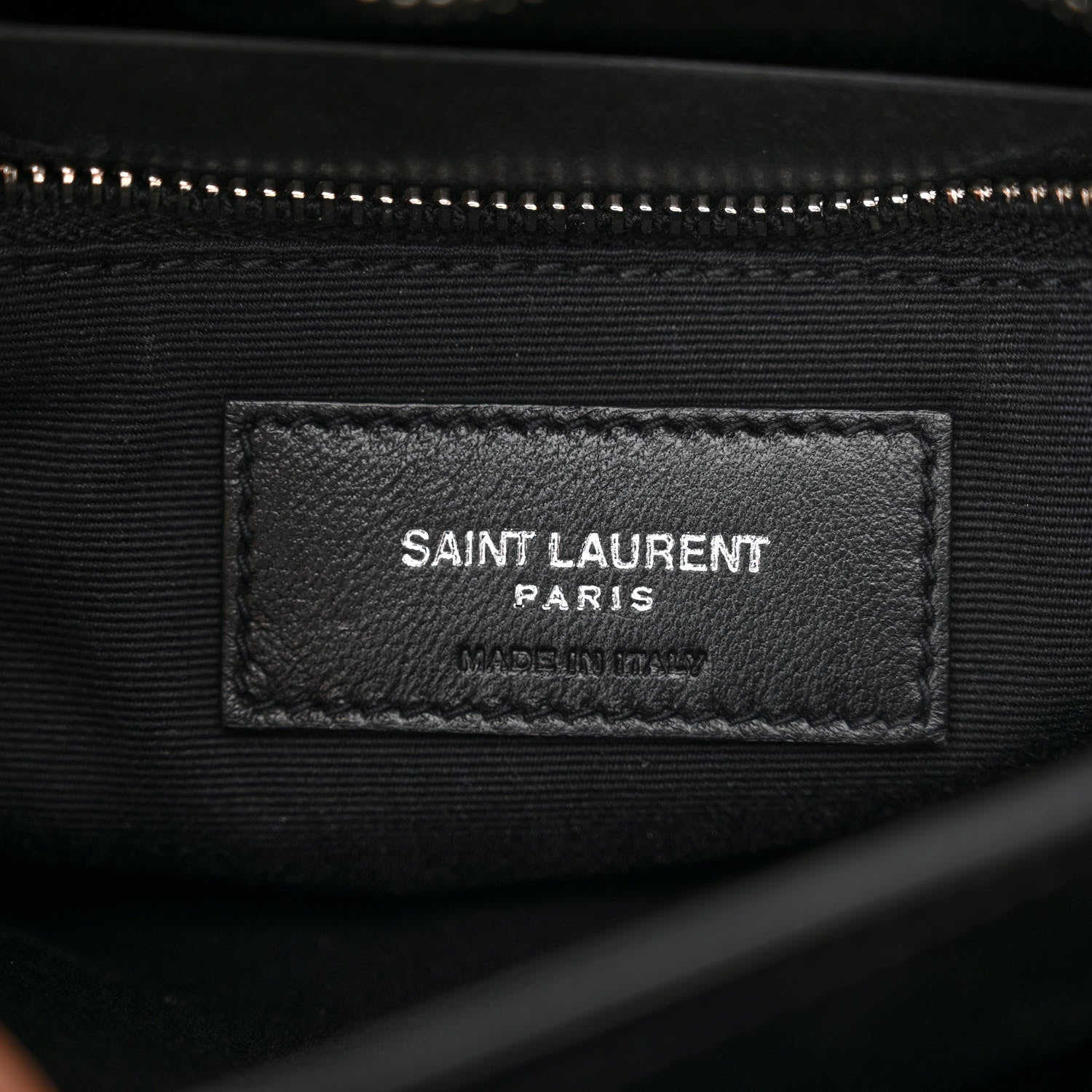 Saint Laurent Calfskin Y Quilted Monogram Toy Loulou Crossbody Bag Black 6 of 10