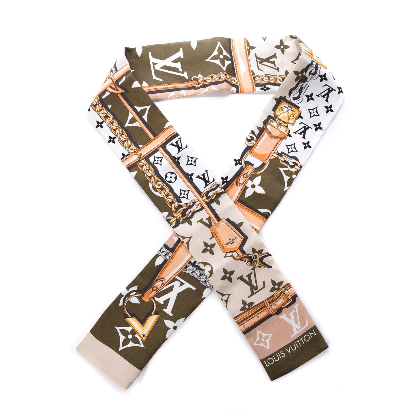 Silk Monogram Giant Confidential Bandeau Kaki