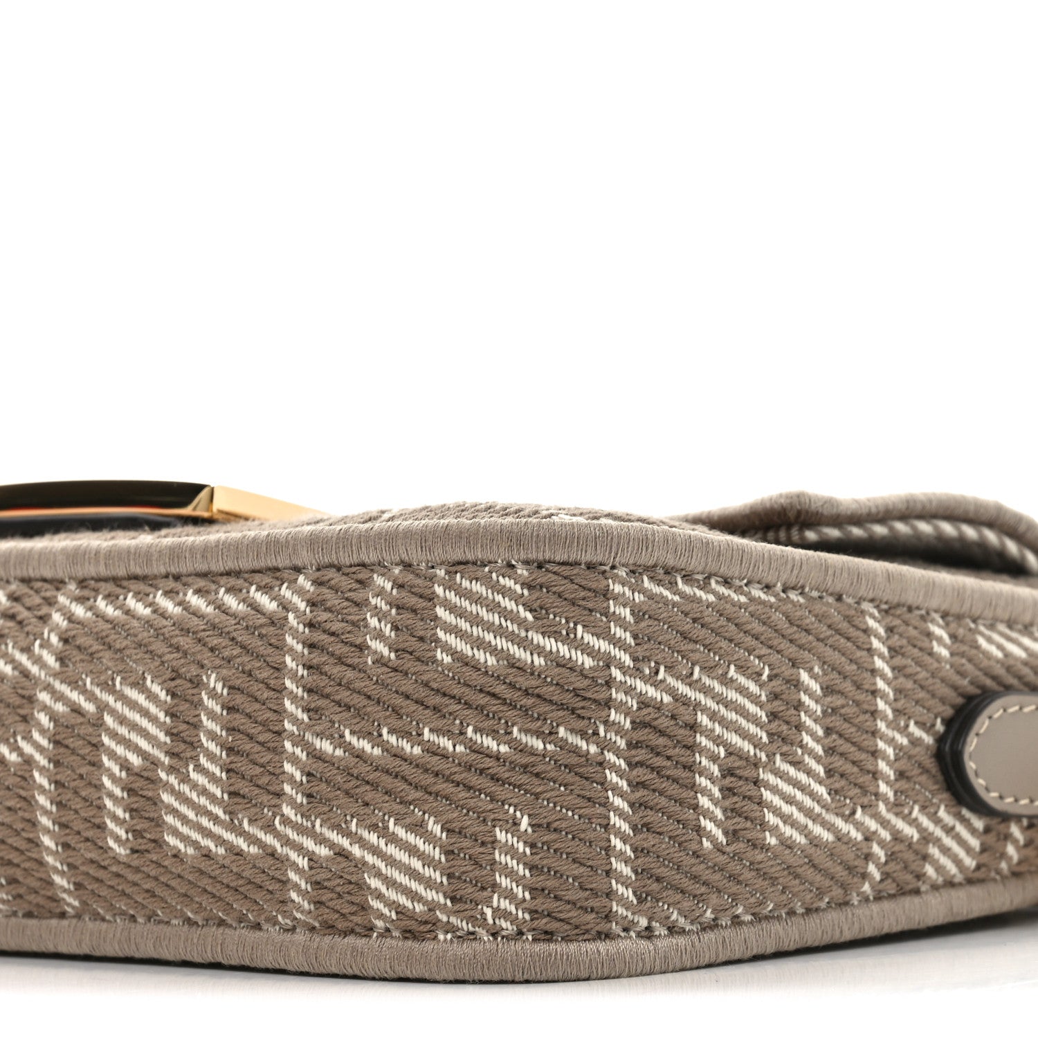 Fendi Denim Jacquard FF Effect Vitello Grace Mini Baguette Dove White Dove 10 of 11