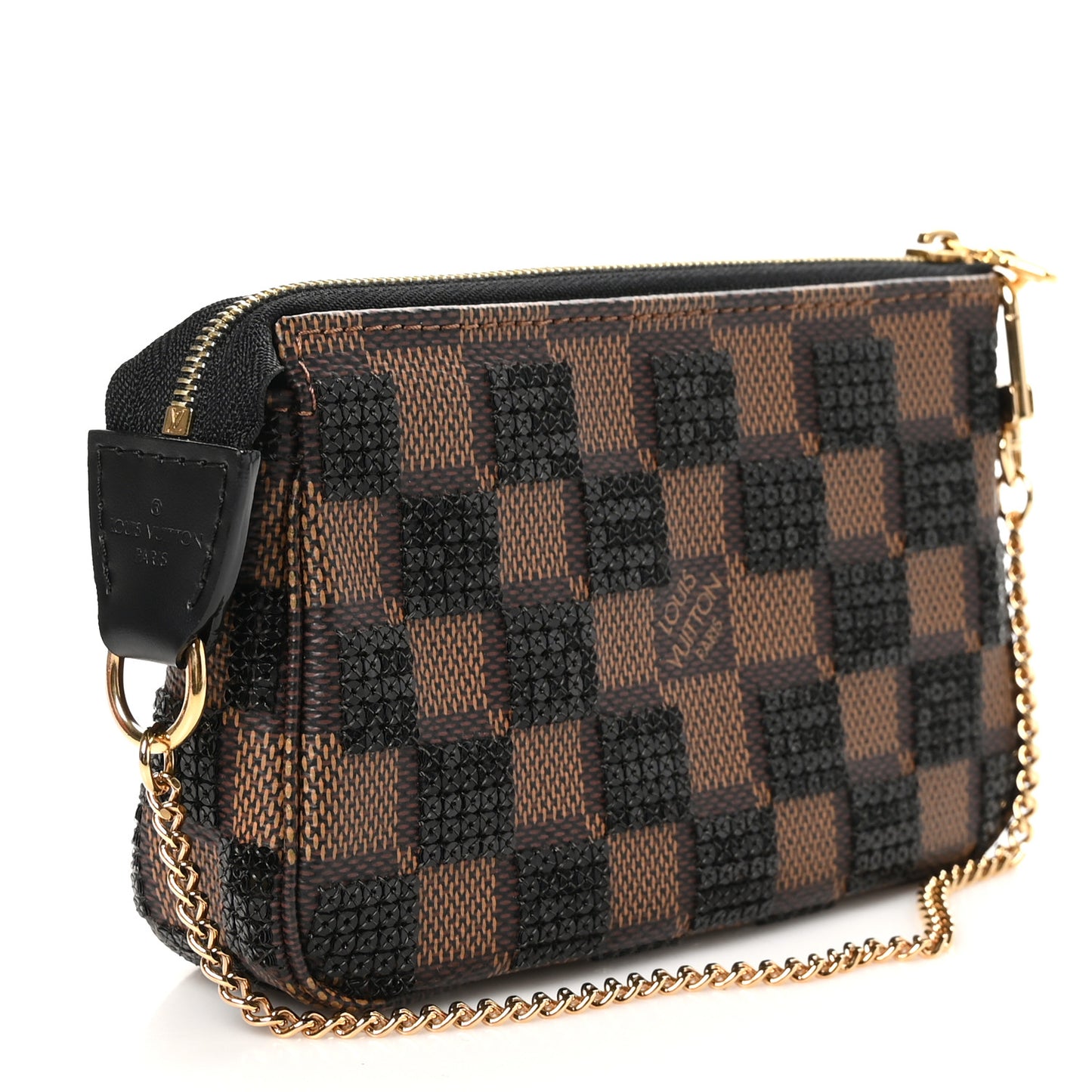 Damier Paillettes Mini Pochette Accessories Black