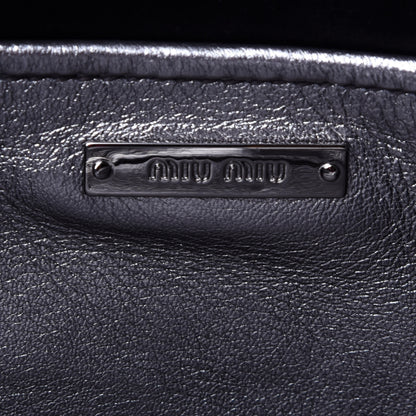 Miu Miu Metallic Nappa Matelasse Crossbody Clutch Cromo 8 of 10