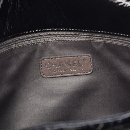 Chanel Vinyl Graphic Edge Flap Black 7 of 9