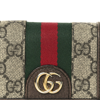 Gucci GG Supreme Monogram Web Ophidia Card Case Beige New Acero 10 of 11