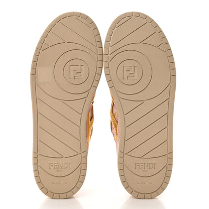 Versace X FENDI Suede Fabric FF Baroque Womens Fendace Match Sneakers 38 Pink Gold Multicolor 5 of 9
