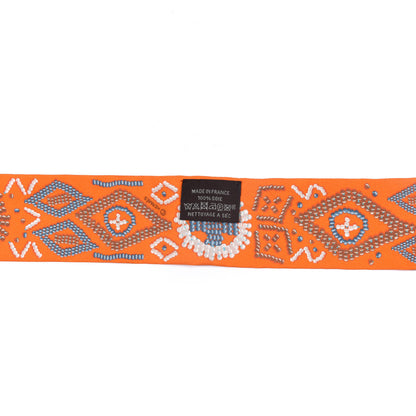 Hermes Silk Kelly En Perles Twilly Orange Bleu Gris Perle 2 of 4