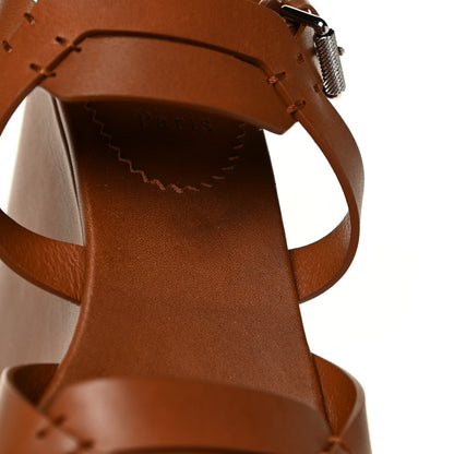 Christian Louboutin Calfskin Cavaleppa Wedge Sandals 38 Brown 10 of 13
