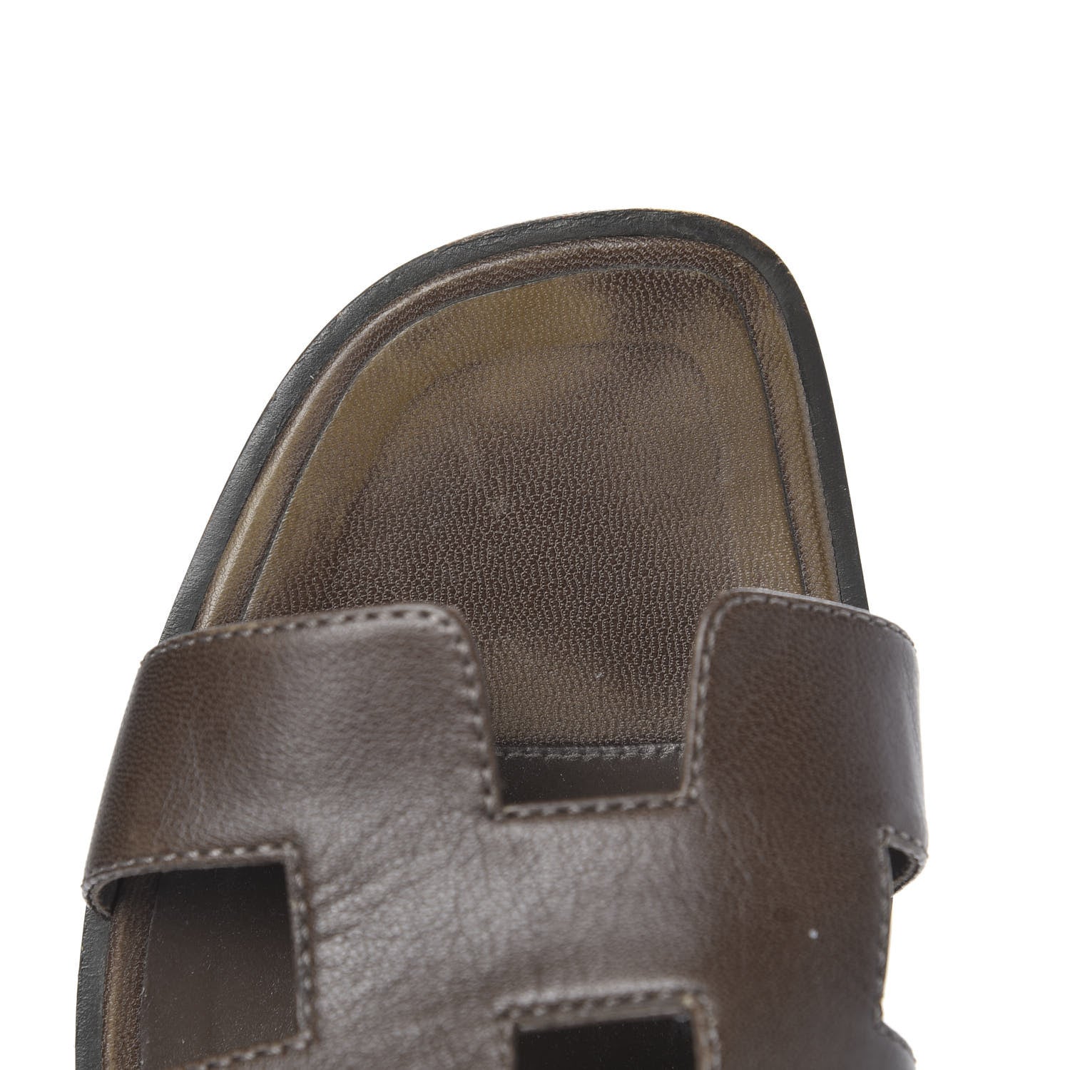 Hermes Goatskin Oran Sandals 38 Gris Galet 9 of 12