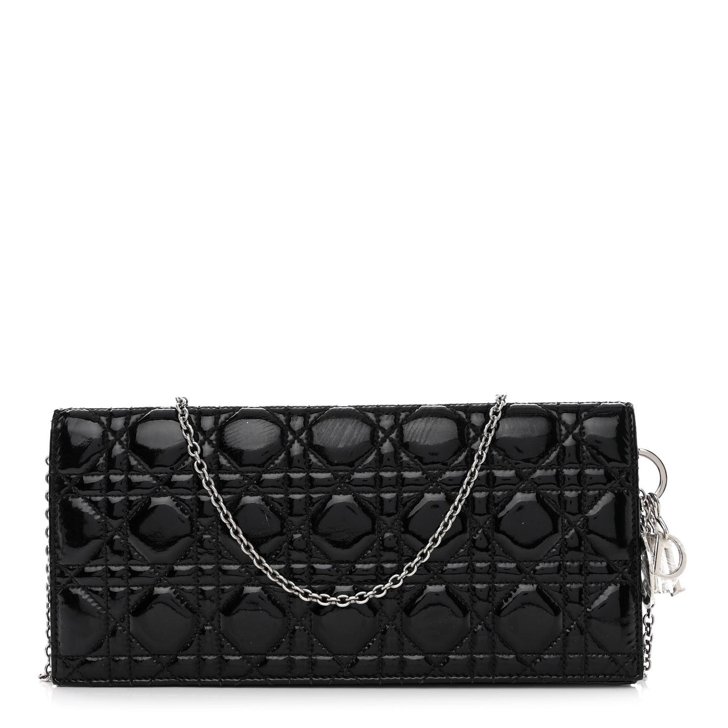Patent Cannage Lady Dior Convertible Clutch Black