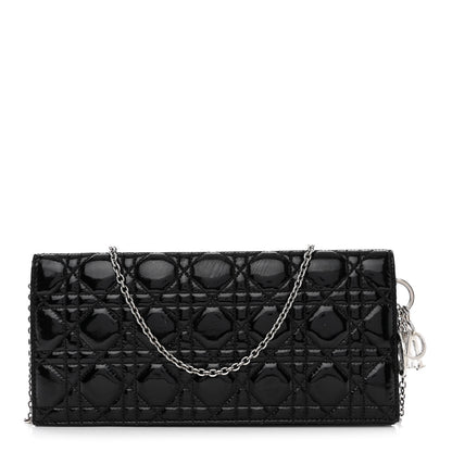 Christian Dior Patent Cannage Lady Dior Convertible Clutch Black 1 of 12