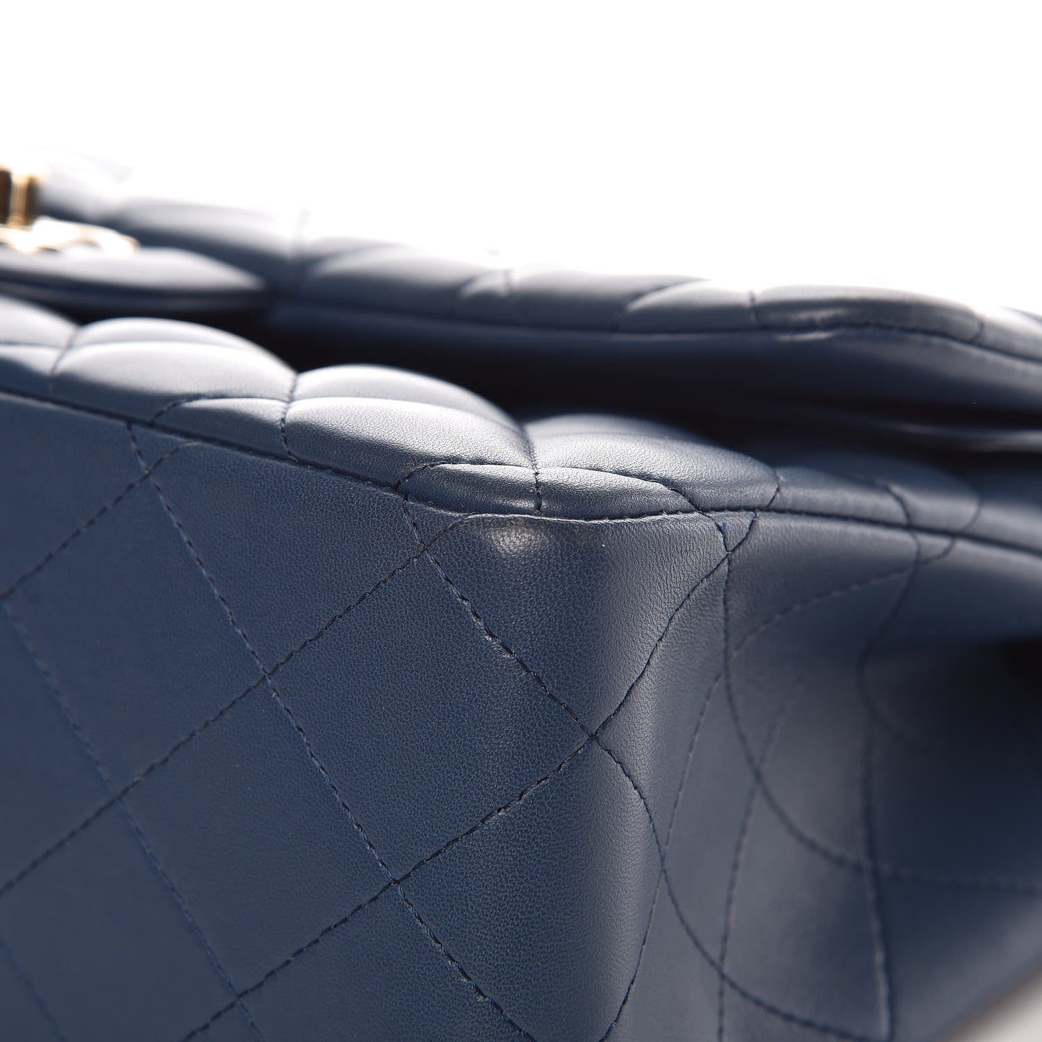 Chanel Lambskin Quilted Jumbo Double Flap Dark Blue 11 of 11