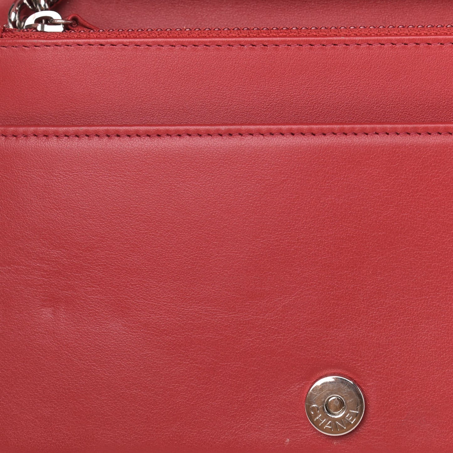 Caviar Quilted Boy Wallet On Chain WOC Red