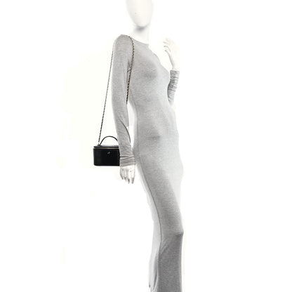 Chanel Calfskin Lizard Embossed Top Handle Vanity With Chain Black 2 of 11