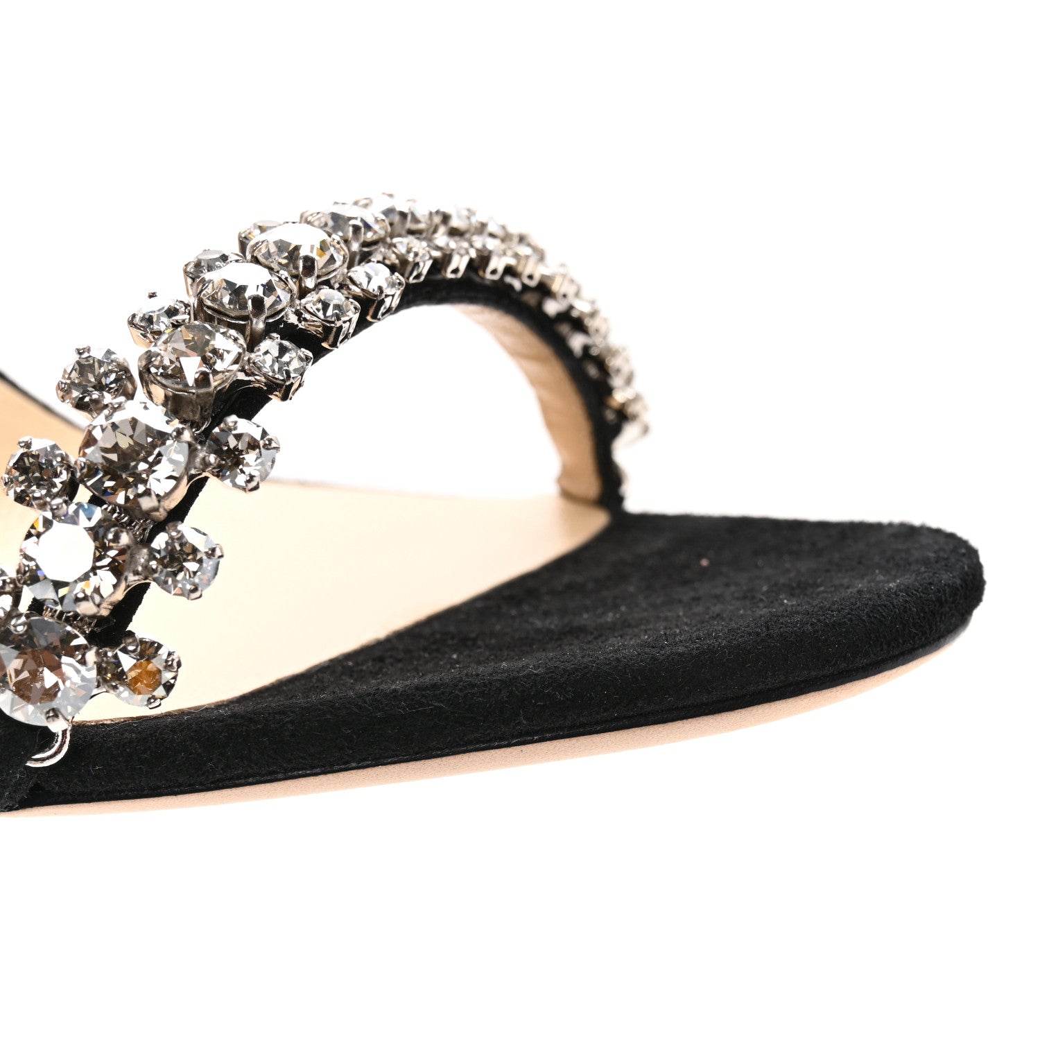 Jimmy Choo Crystal Suede Pumps 37 Black 8 of 12