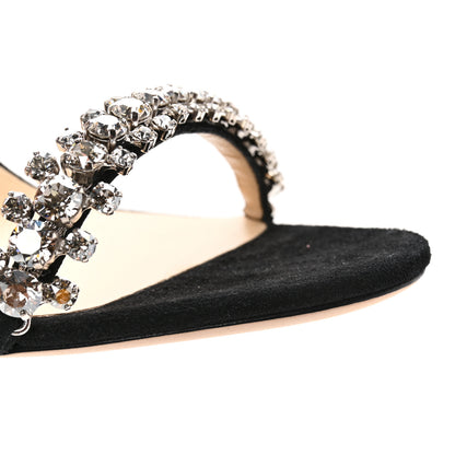 Jimmy Choo Crystal Suede Pumps 37 Black 8 of 12