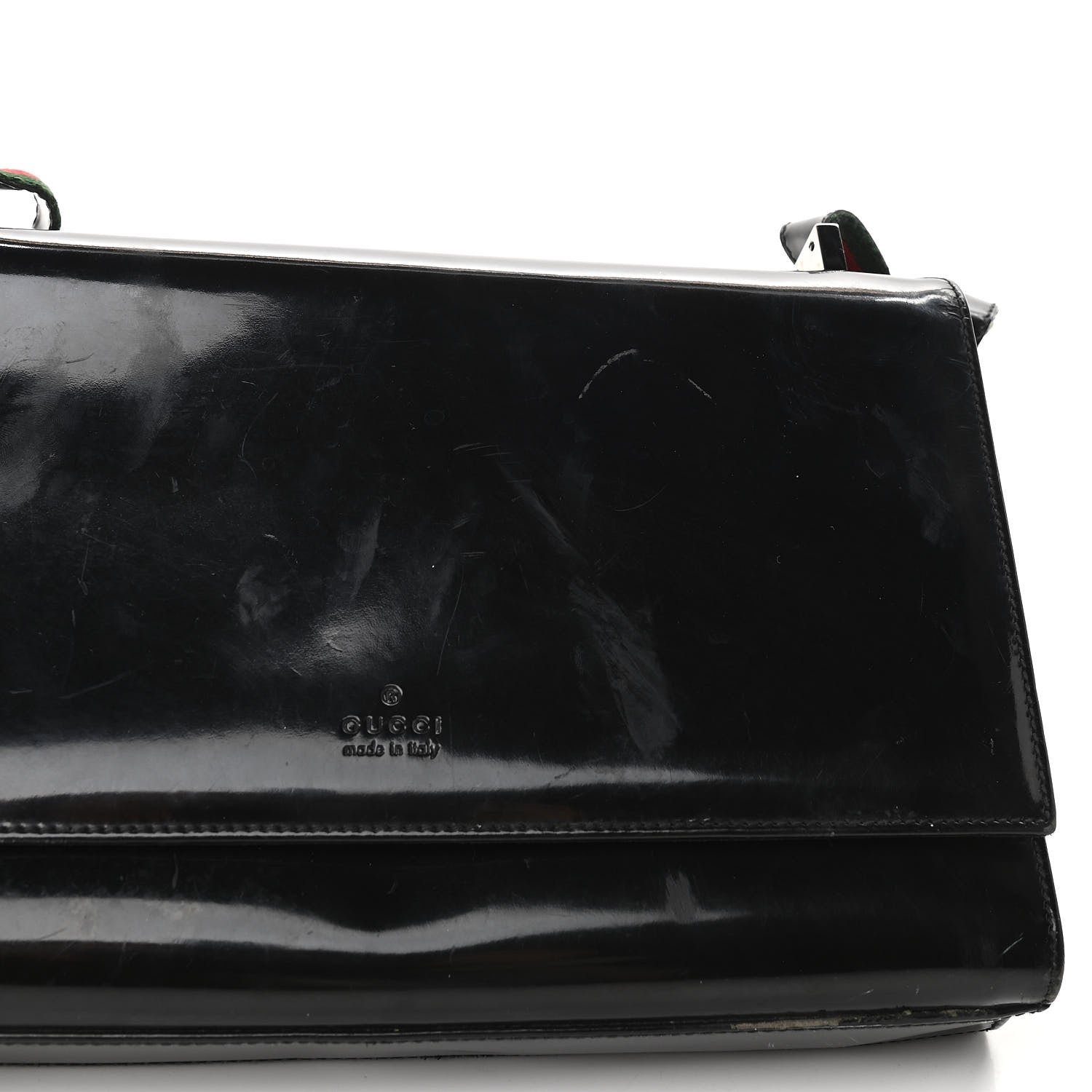 Gucci Patent Web Shoulder Bag Black 13 of 17