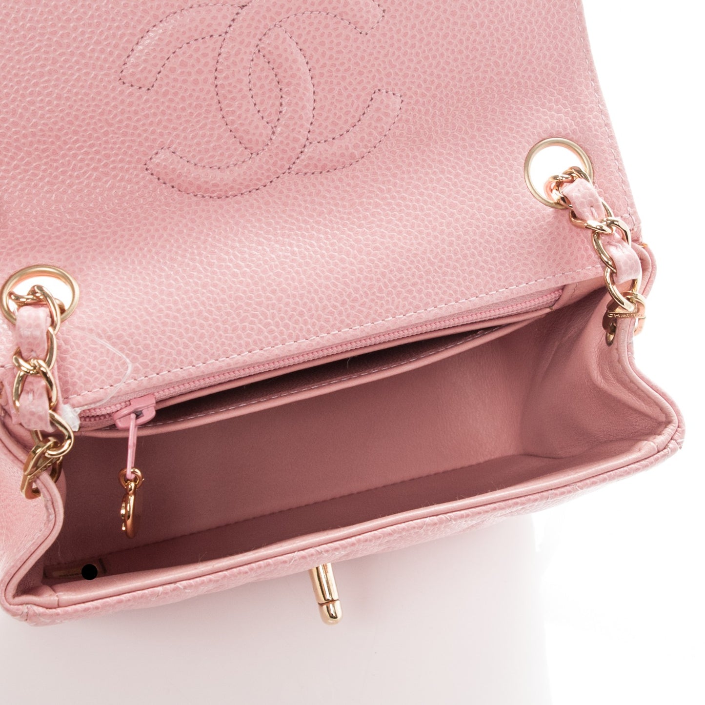 Caviar Quilted Mini Square Flap Pink