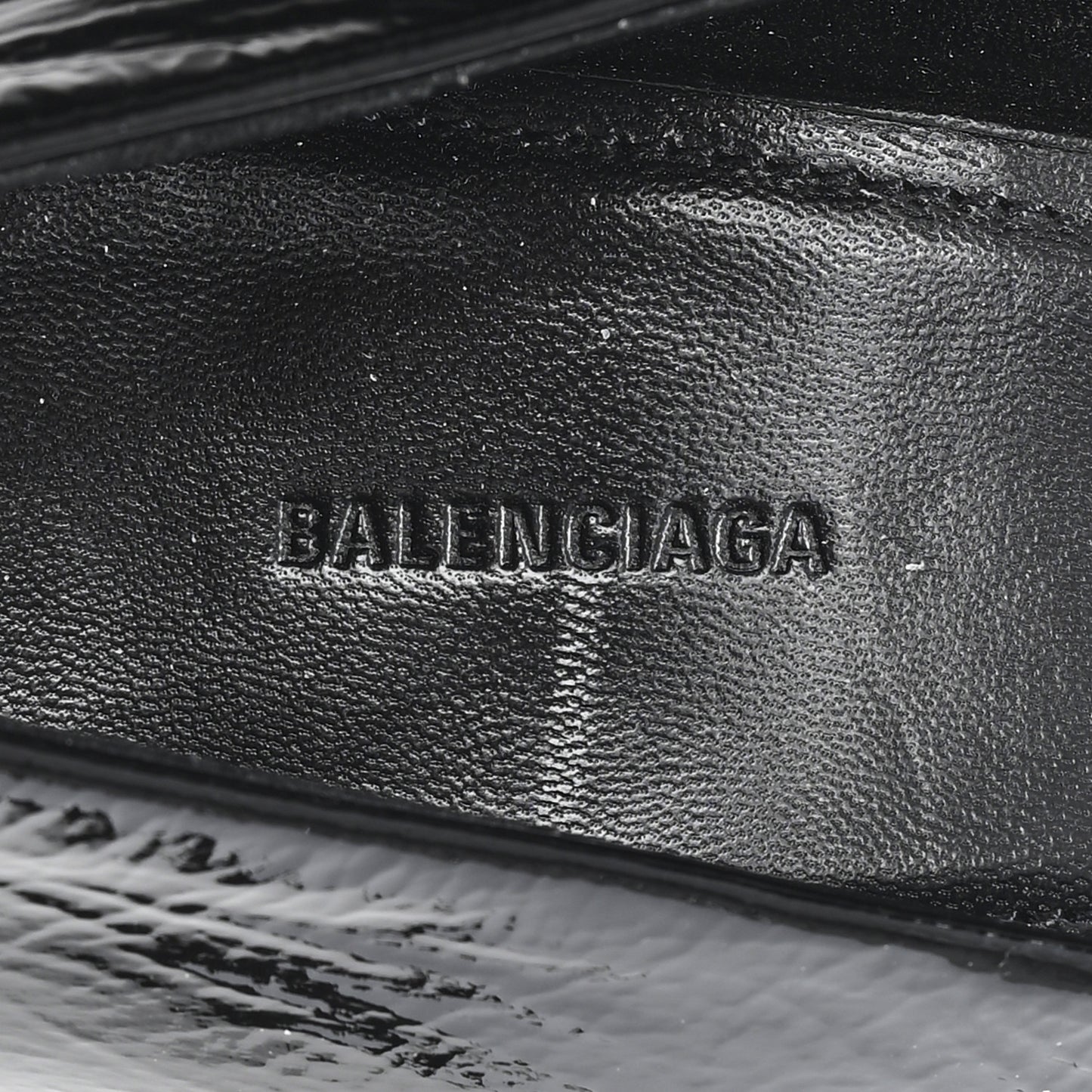 Shiny Calfskin BB Square Knife 80mm Pumps 38.5 Black