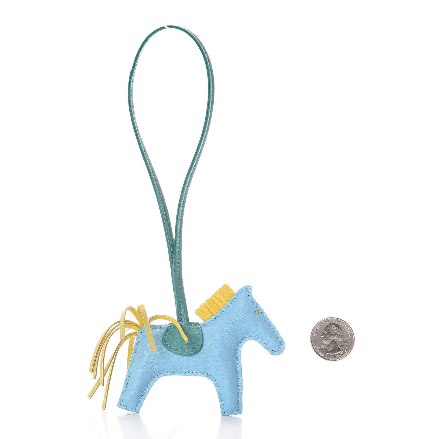 Milo Lambskin Grigri Rodeo Horse Bag Charm PM Celeste Jaune de Naples Vert Verone