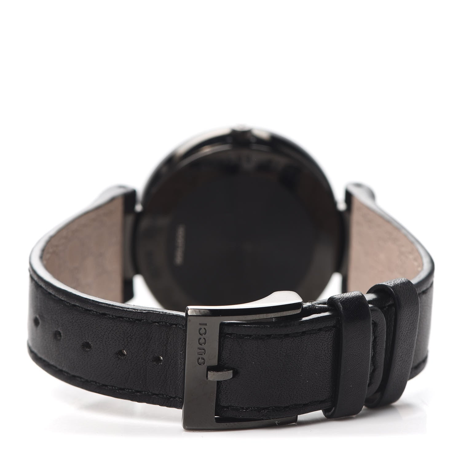 Gucci PVD Stainless Steel Calfskin 37mm Interlocking G Quartz Watch Black 3 of 4