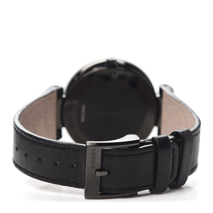 Gucci PVD Stainless Steel Calfskin 37mm Interlocking G Quartz Watch Black 3 of 4