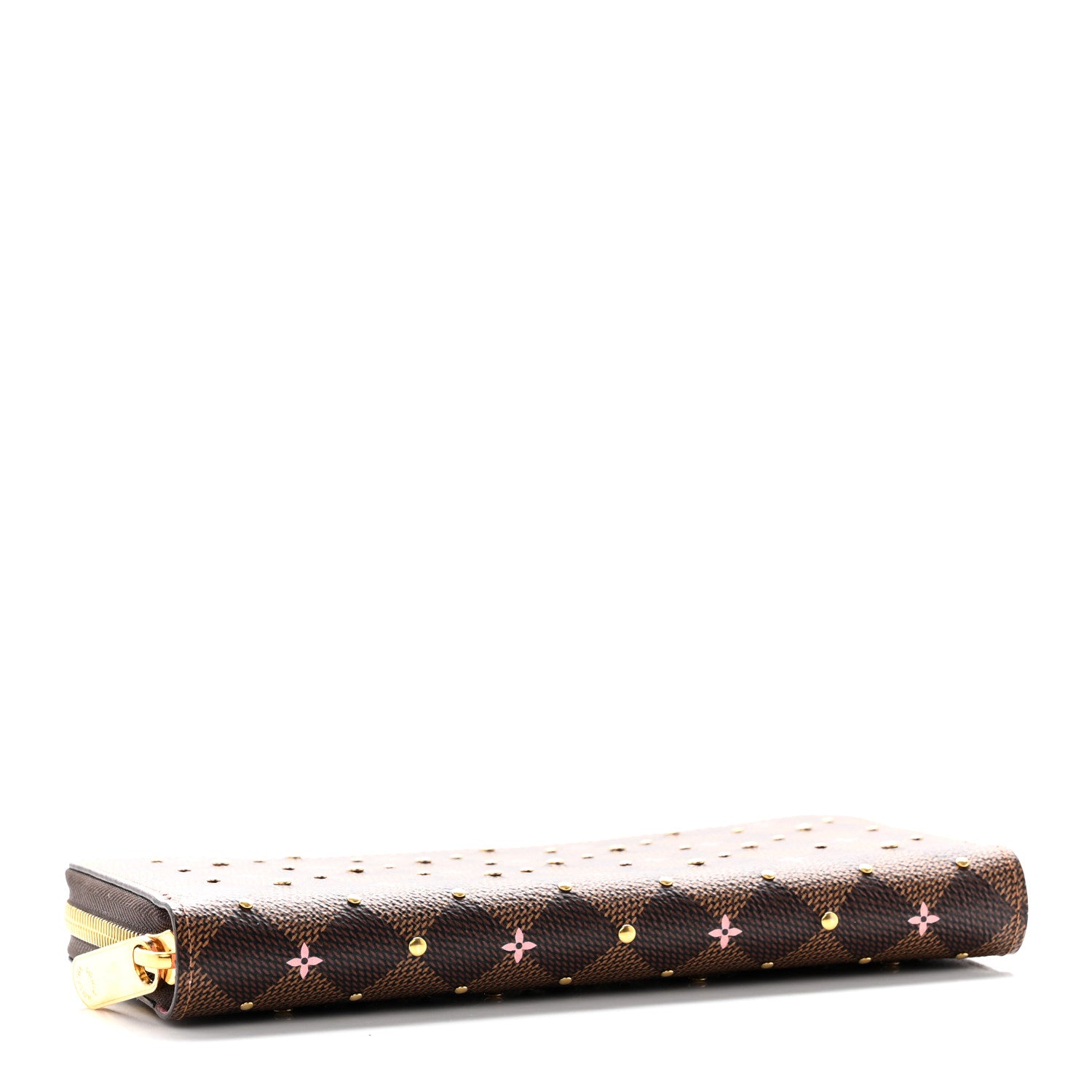 Louis Vuitton Damier Ebene Studded Zippy Wallet Rose Ballerine 4 of 16