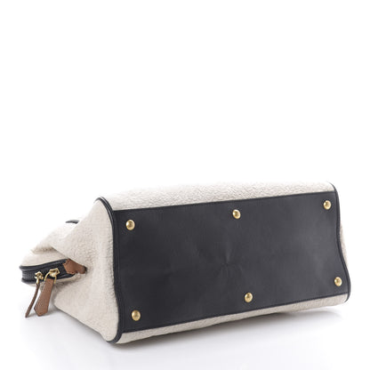 Fendi Tessuto Matelasse Chameleon Tote Ecru Black 4 of 9