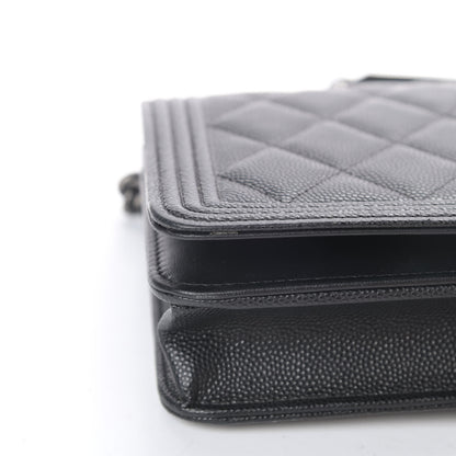 Chanel Caviar Quilted Boy Wallet On Chain WOC Black 15 of 16