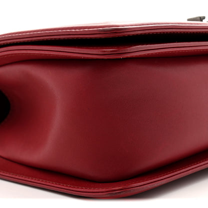 Chanel Calfskin Chevron Quilted Medium Boy Flap Dark Red 9 of 12